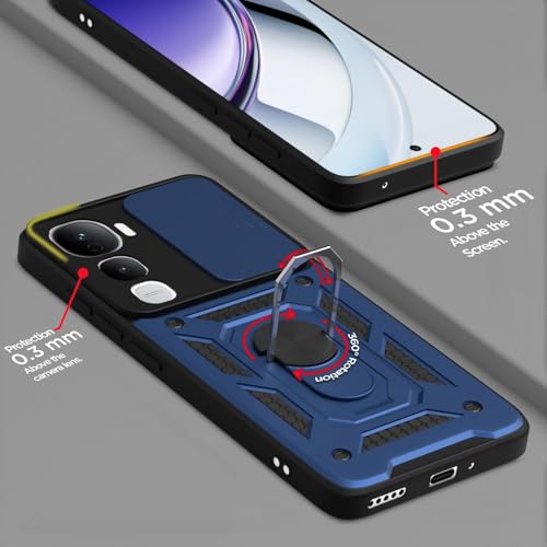 Image of AIBEX Back Cover for Vivo Y400 Pro 5G | D10 Tough Armor Case | Sliding Camera Shield | 360 Protection | Kickstand Ring Holder | Military-Grade Bumper Case
