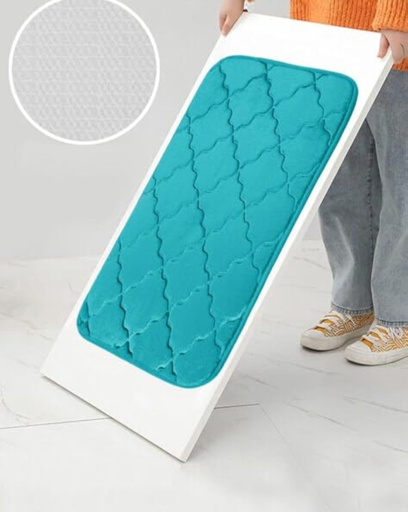 Anti-Slip Rubber Water Absorbing Bath Mat, Quick Dry
