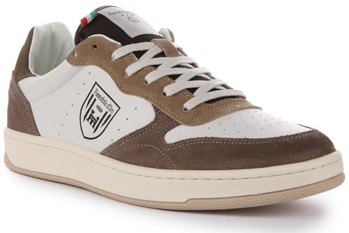 Pantofola d'Oro Lioni Uomo Low Men's Lace Up Suede Leather Trainers (Off White, US 7)