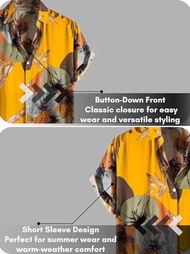 Image of Leriya Fashion Men's Rayon Regular Fit Casual Shirt | Stylish | Printed| Formal|Solid Short Sleeve | Trendy | Summer-Button Down (Available in Plus Size)