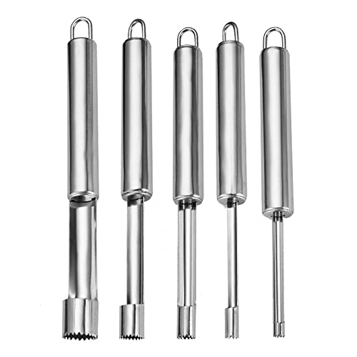 HhBdy 5 Pieces Apple Corer Stainless Steel Easy Twist Core Seed Remover Fruit Corer Remover for Kitchen House Tool