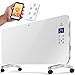 WiFi/WLAN günstig Kaufen-KESSER® Elektro Glasheizung Glaskonvektor Elektroheizung Heizung Heizkörper ✓ Touchscreen ✓ APP WiFi Funktion Inkl. Fernbedienung ✓ LCD-Display ✓ Timer | Stand- oder Wandgerät | 2000 Watt | Weiß