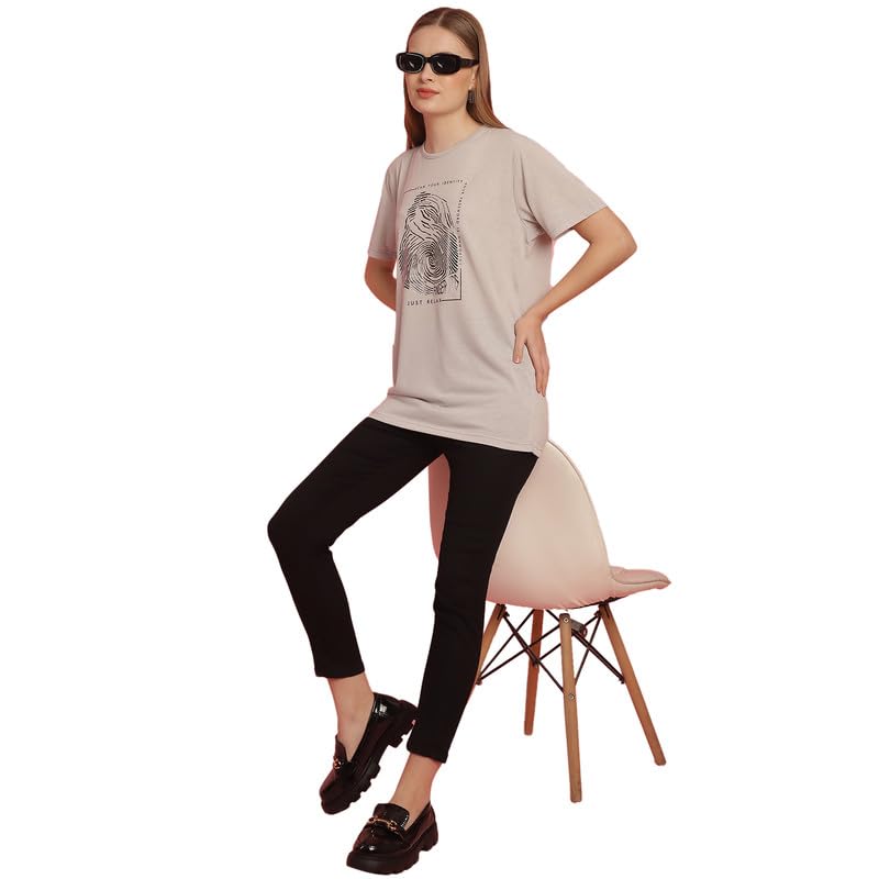 Image of Round Neck Cotton Printed Women Regular Fit Tshirt-P1950