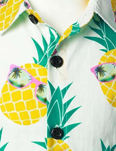 JOGAL Boy's Hawaiian Shirt Short Sleeve Floral Button Down Beach Shirt3