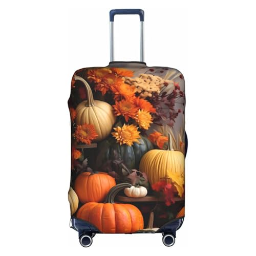 Suitcase Cover For Luggage Fall Decor Pumpkins Printed Elastic Travel Luggage Covers Protector Fits 18-32 Inch Suitcase