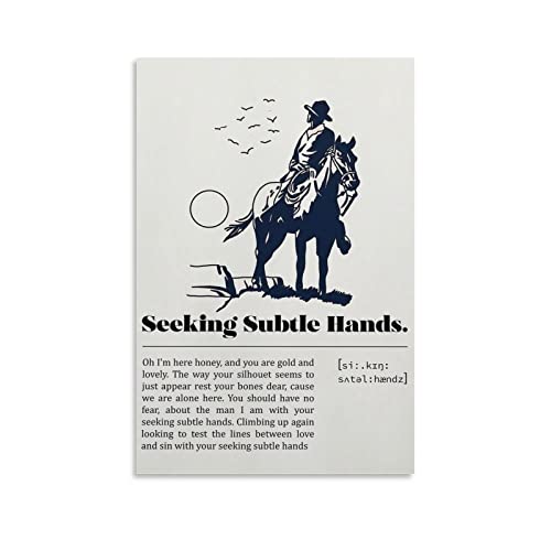Poster Zach Bryan Seeking Subtle Hands en toile 50x75cm pour décoration murale de chambre moderne