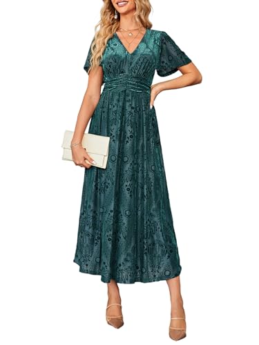 Simplee Women's Fall Formal Wedding Guest Velvet Maxi Dress Elegant...