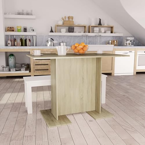 Homgoday Mesa de Comedor Madera contrachapada Roble Sonoma 110x60x75cm Mesa de Bar, Mesa de Desayuno Muebles Altas Comedor Mesa Alta Mesa de Cocina
