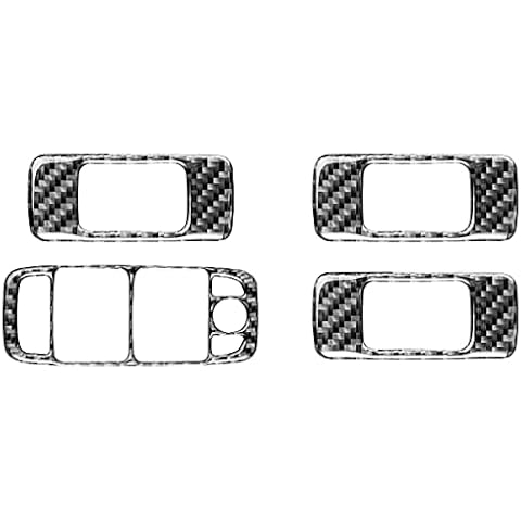 Car Carbon Fiber Panel Frame for Jaguar F-PACE 16-20, Window Lift Switch Button Cover Decorative Sticker Styling Accessories Cover
