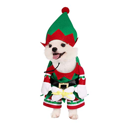 Disfraz de Elfo Navideño para Perro y Gato XL miniatura 2