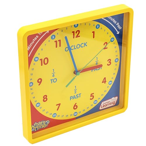 Image of Junior Learning: What's The Time Classroom Clock - Visual Learning Tool, Learn Minutes to & Past, Battery Powered, Educational Toy, Kids Ages 5+