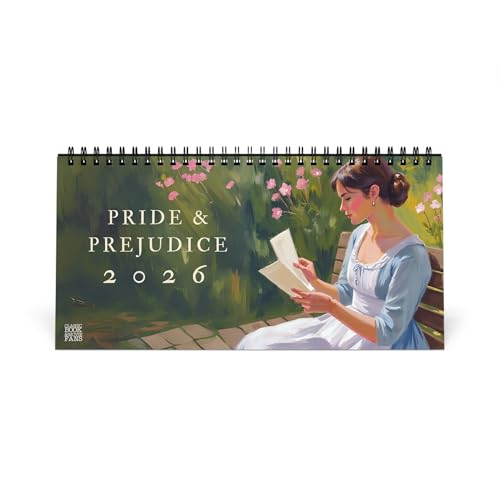 Pride and Prejudice 2026 Desktop Calendar - Art Prints Stationery Desk Present - Romantic Jane Austen 2026 Planner