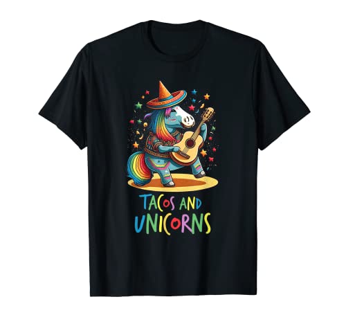 Cinco de Mayo Party Tacos mexicanos y unicornio Camiseta