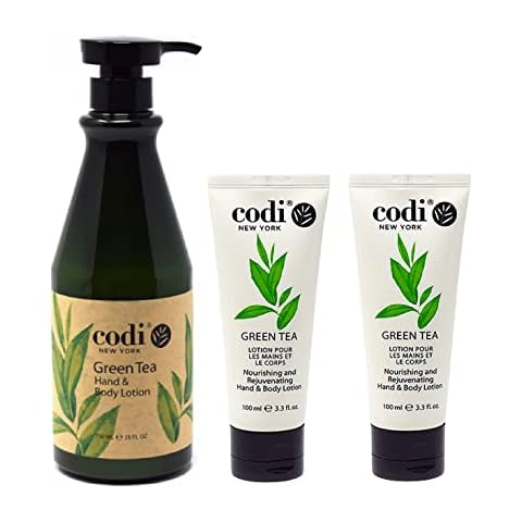 Codi Green Tea Lotion - Green Tea Body and Hand Lotion for Women and Men - Green Tea Body Lotion with Wonderful Green Tea Scent - Less Greasy and Quick Absorbent - 1 750ml Bottle and 2 100ml Tubes Cover