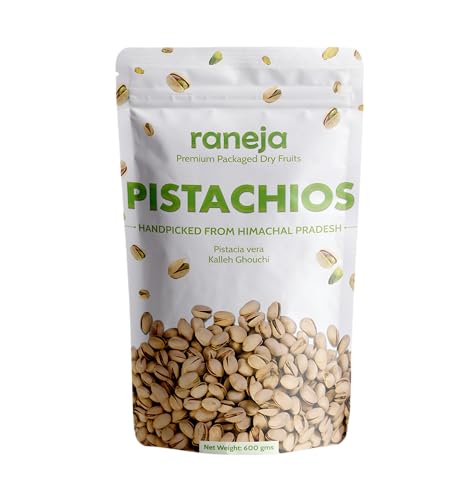 Image of Raneja Premium Roasted & Salted Pistachios 600g | Healthy Snacks, Dry Fruits, Pista | Tasty & Healthy | High in Protein & Dietary Fiber | Low Calorie Nuts Rich In Protein, Phosphorus, & Dietary Fibre