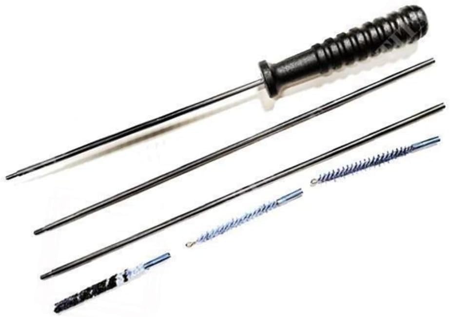 Aglow.it Kit Pulizia canna Pistola, Carabina e Fucile ad Aria Compressa e softair Calibro 6, Asta in Ottone Spazzola con 3 SCOVOLI LANA, SETOLA, BRONZO (Calibro 6)