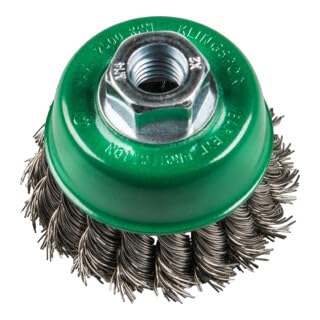 Image of 358340 Topfbursten gezopft ohne Anzahl Reihen Gewinde 0,5 Edelstahl, 1 Stuck Cup Brush Twisted Without Ring Number of Rows 1 65 mm Thread M 14 0.5 Stainless Steel Pack of 1