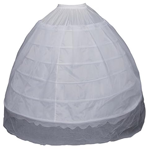 Wedding Petticoat Underskirt Crinoline 6 Hoop 1 Layer Bridal Petticoat Wedding Dress Wedding Crinoline Hoop Half Slips a line Petticoat for Bridal Dress White Petticoat (White, 2layers) Cover