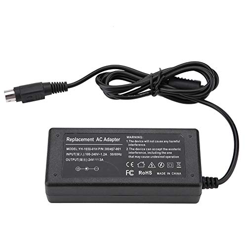 Image of 24V AC Adapter Replacement for PS180 PS179, RealPOS 7197 POS Thermal Receipt Printer,72W 3A 3pin Bill Counter AC DC Adapter