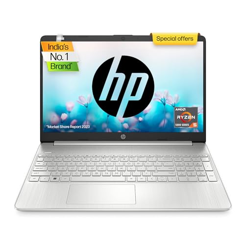 HP Laptop 15s, AMD Ryzen 5 5500U, 15.6-inch (39.6 cm), FHD, 8GB DDR4, 512GB SSD, AMD Radeon Graphics, Thin & Light, Dual Speakers (Win 11, MSO 2021, Silver, 1.69 kg), eq2223AU