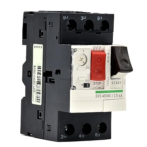 Disyuntor de motor GV2-ME08C trifásico 3P de 2.5-4A interruptor magnetotérmico con botón pulsador 2
