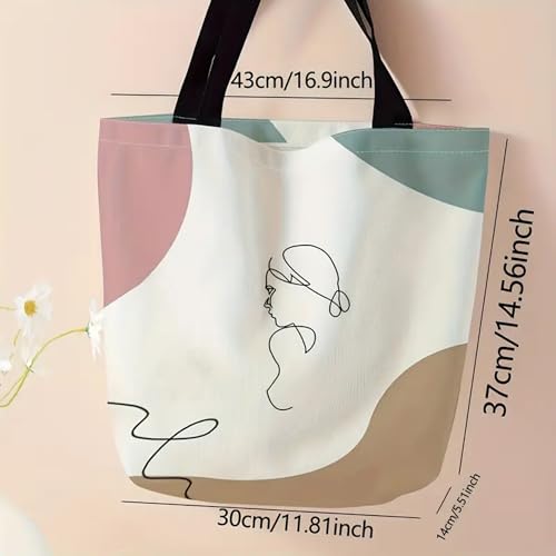 Image of Minimalist Cotton Canvas Tote Bag with Zipper and Inner Pocket | Eco-Friendly Reusable Bag for Shopping, Travel, Work & Everyday Use