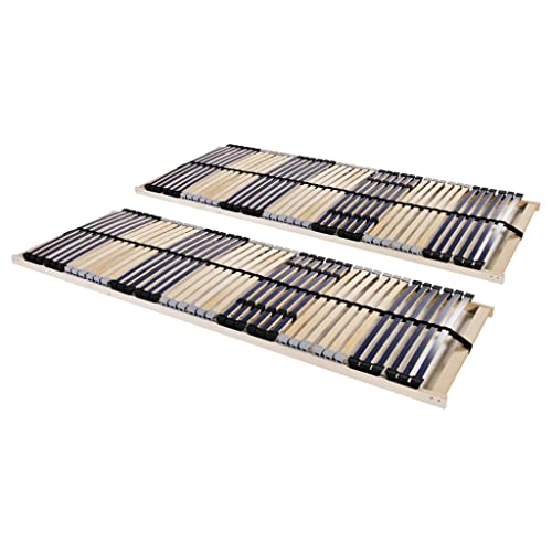 UJCHVHN Somier de listones sin colchón, 2 piezas con 42 láminas de 90 x 200 cm