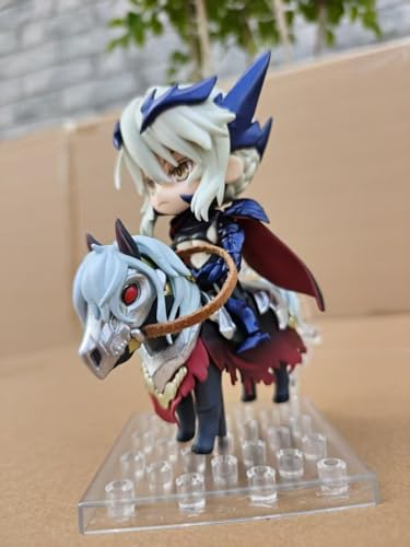 Figura de anime Chibi, caballero oscuro jinete en caballo no muerto, figura de acción coleccionable con soporte de exhibición