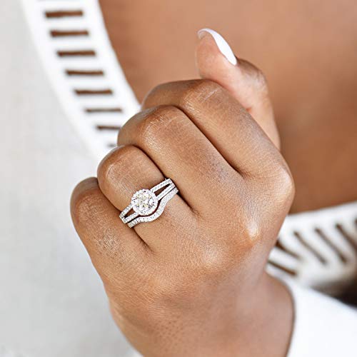 Sterling Silver Curved Wedding Band Ring Enhancer Pave Arched Rings3