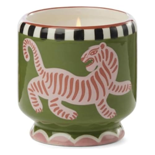 Paddywax Scented Candles Dopo Hand-Painted Ceramic Luxury Artisan Candle, 8-Ounce, Tiger - Black Cedar & Fig