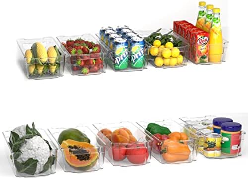 Utopia Home Caddy Pantry Organizer - Set of 10 Refrigerator Organizer Bins - Kitchen Countertops and Cabinets - BPA Free (Clear)