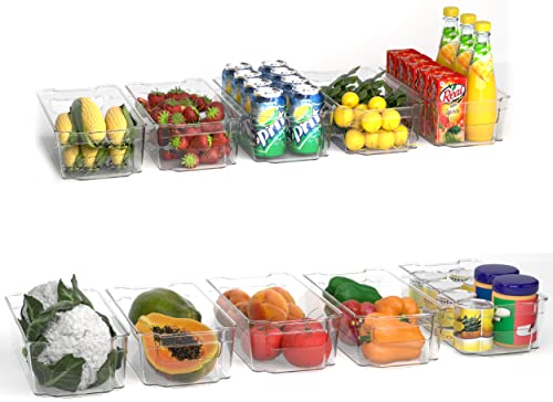 Utopia Home Caddy Pantry Organizer - Set Of 10 Refrigerator Organizer Bins - Kitchen Countertops And Cabinets - Bpa Free (Clear) #TOP9