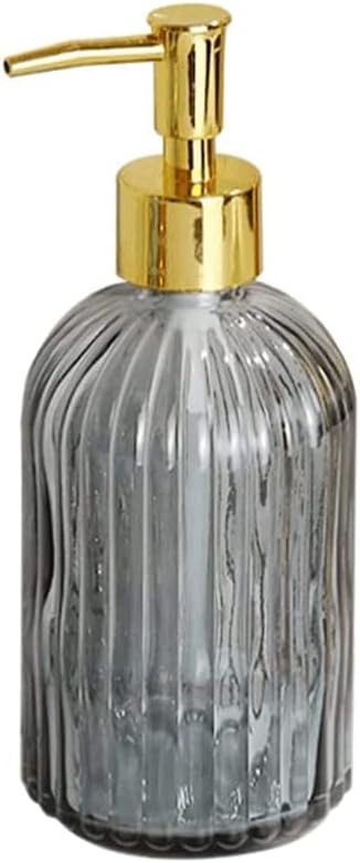 Kitchen Glass Soap Dispenser Manual Countertop Lotion Bottle Bathroom Refillable Clear Lotion Dispensers 11.6oz/14.1oz
