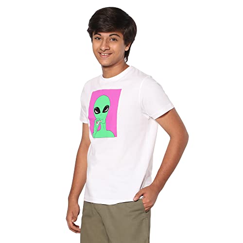 Image of TeenTrums Teenagers Boys Tshirt 100% Cotton Casual Wear Round Neck Half Sleeve Cool Graphic Printed T-Shirt for Boys