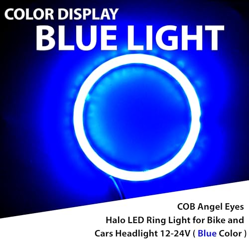 Image of 2 x 80 /70 /60 /50 /38 mm 93 LED CCFL Headlight COB Angel Eyes Halo Ring Lamp 12-24V (Blue, 50 MM)
