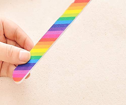 Nail File 10 Pcs Professional Double Sided 100/180 Grit Nail Files Emery Board Colorful Manicure Pedicure Tool And Nail Buffering Files #TOP4