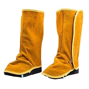 Laslagers zware koehide lederen schoen bedekt vlambestendige lasspats 1Pair thuisbenodigdheden