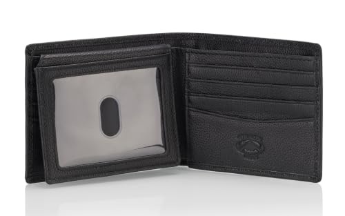 Image of Stealth Mode Leather Bifold Wallet for Men With ID Window and RFID Blocking
