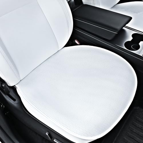 Uxcer 2025 Font Bottom Seat Covers for Tesla Model 3/Y Juniper/Highland [Breathable Mesh & Anti-Slip & Washable] 2PCS Seat Protectors for Tesla Model Y Model 3 Accessories 2026 2025-2017 White