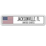 Jacksonville, FL, United States Street Sign American Flag City Country Gift