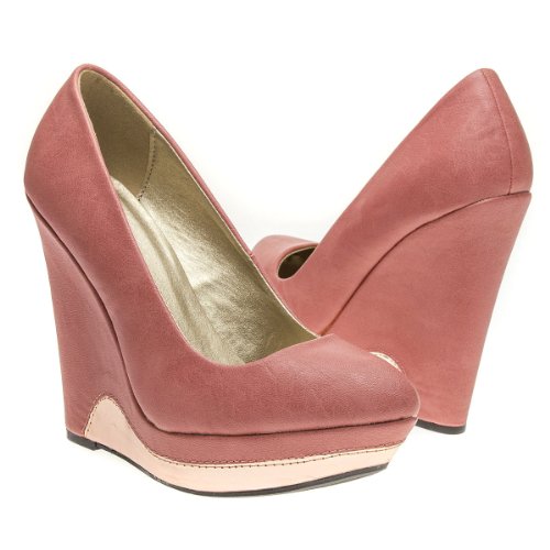 rose gold platform wedges