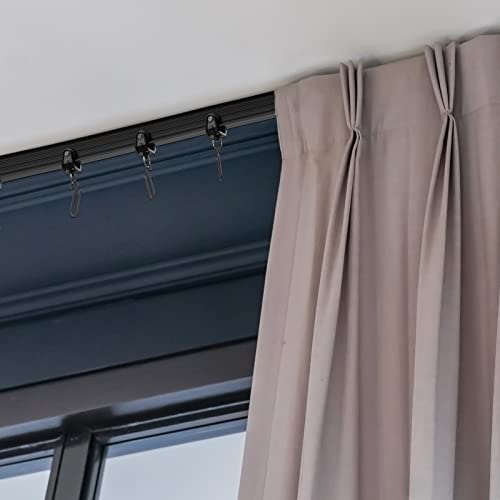 Image of Jetec Flexible Bendable Ceiling Curtain Track, 9.8ft /16.4ft (5m), Mount for Curtain System, Room Divider, Black