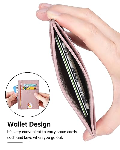 Image of Teskyer Slim Minimalist Wallet for Men, RFID Front Pocket Card Holder | Ultra Slim Front Pocket Design, 8 Card Slots, RFID Protection, Smooth Faux Leather for Everyday Carry