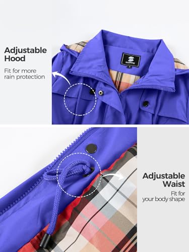 SaphiRose Women's Hooded Waterproof Rain Jacket Casual Coat