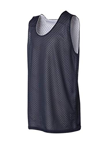 Badger Sport Navy Blue/White Youth Large Reversible Mesh Tank Top Jersey Uniform