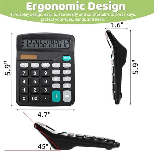 Noamus 8 Pack Desktop Calculator 12 Digit, Solar Battery Basic Calculator, Dual Power Electronic Calculators with Large LCD Display, Sensitive Button Handheld Calculator for Office Home School の商品画像 1