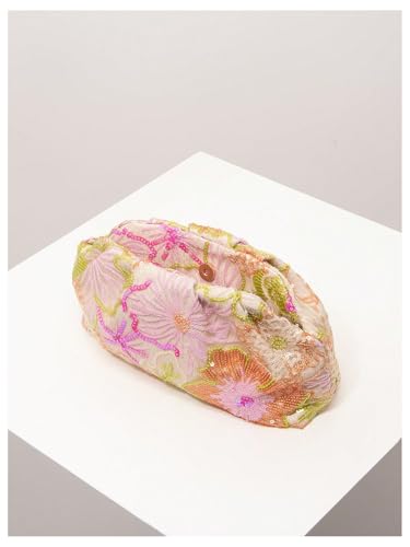 Image of QWINEE Women Floral Embroidery Sequin Pearl Glitter Party Purse Vintage Evening Handbags