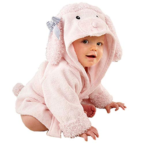 Szcq Infant Girl Bathrobes Wash Waddle Pink Dog Hooded Robe Girls Bath Robe Towel Terry 2-3 Year Ultra Absorbent  cover