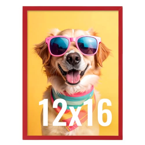 Image of LaVie Home 12x16 Picture Frame for Wall Display, 12x16 Red Picture Frame with HD Plexiglas, 12 x 16 Poster Frame 1 Pack, Display Frame for Vertical or Horizontal, Classic Collection