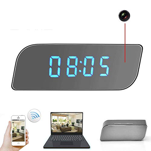 Mini Camera Clock HD 1080P WiFi Smart Mirror Clock with Night Vision Motion Detection IP Clock Support Android/iOS Phone View-image-23